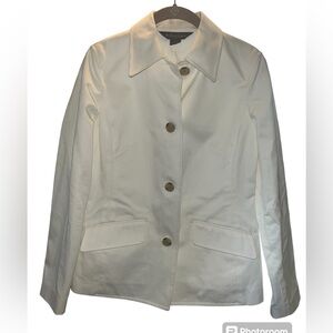 Brooks Brothers Women’s Blazer Size 4 White Cotton Preppy Quiet Luxury